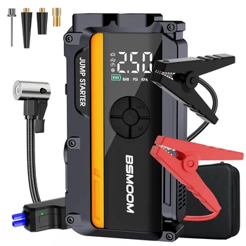 Avviatore di emergenza per auto con compressore d'aria 150PSI, caricabatteria per scatola di emergenza 12V Dispositivo di avviamento batteria per auto