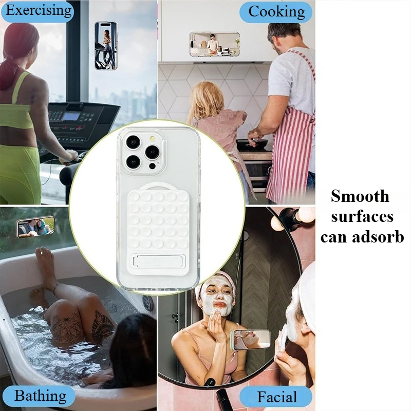Silicone Suction Phone Holder Mat Multifunctional Wall Stand Anti-Slip Hands-Free Case Mount Back Sticker