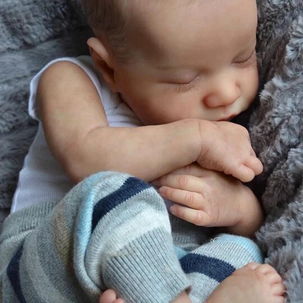 19 Inches Levi Reborn Baby Realistic Vinyl Body Alive LoL Bebe Newborn Finished Hair-painted Doll Children Girls Gift Dolls 5