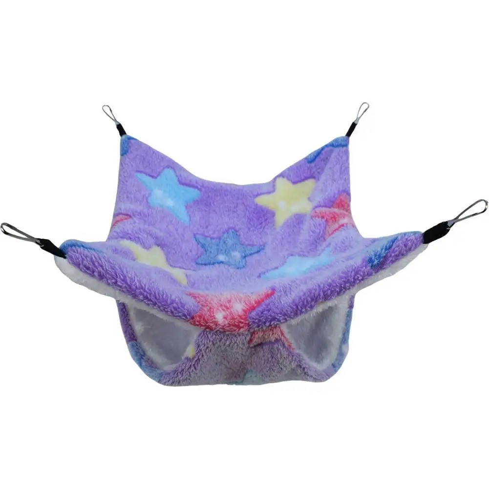 Hängematte für Ratten, doppelt dickes, warmes Plüschbett für Hamster, Hausnest, Schlafsack, hängende Baumbetten, Größe L, M, S – Detail 6