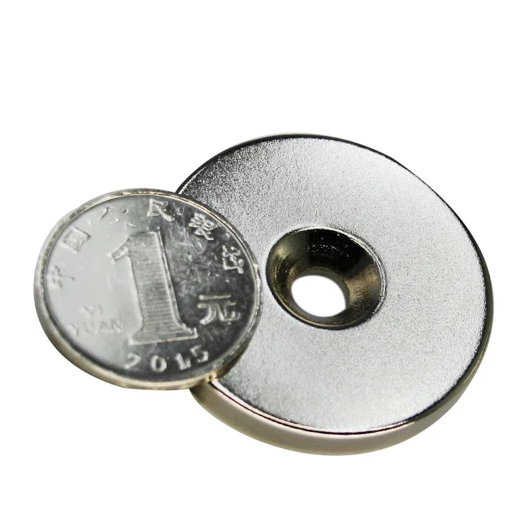 강력한 자석 네오디뮴 디스크 자석, 라운드 카운터 싱크 자석, 40x5-6mm 구멍, 40x5-6mm
