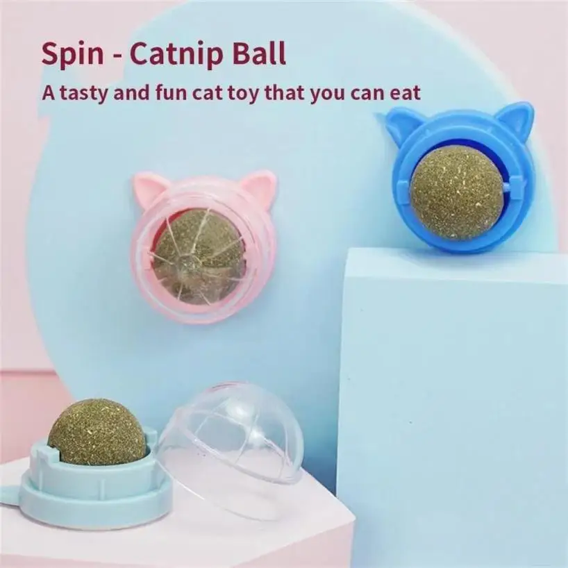 1 Pcs Natural Catnip Cat Wall Stick-on Ball Treats Healthy Natural Removes Hair Balls To Promote Digestion Pet Cat Grass Snacks