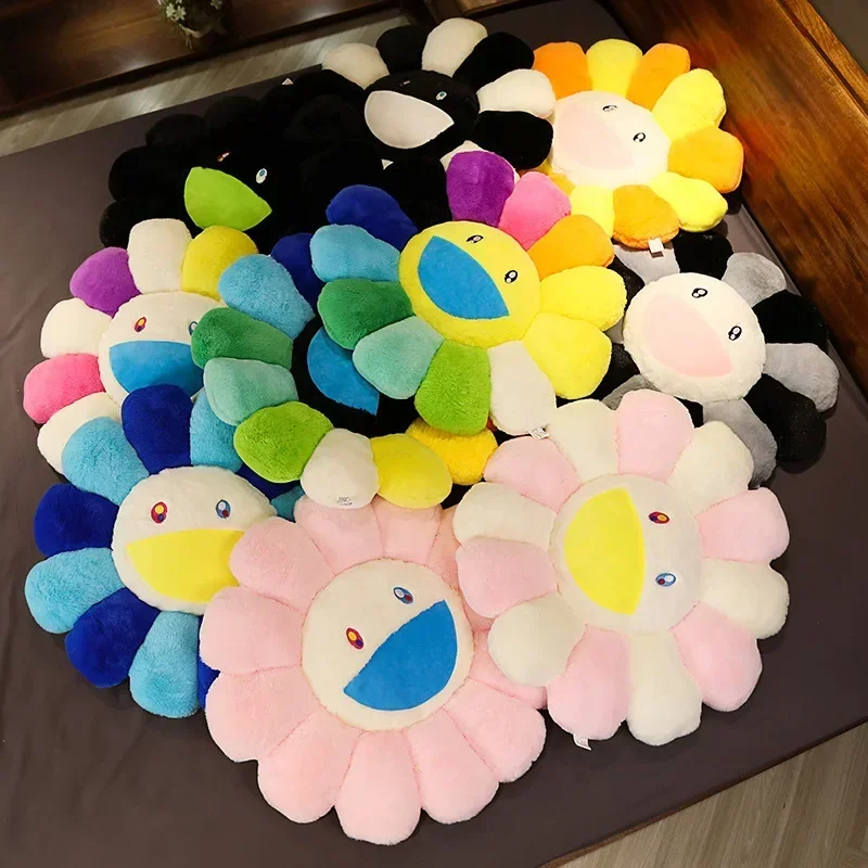 Rainbow Flower Plush Cushion Cute Flower Pillow Sofa Decorative Throw Pillow Luxury Designer Soft Sleeping Bed Back Cushion Gift 3