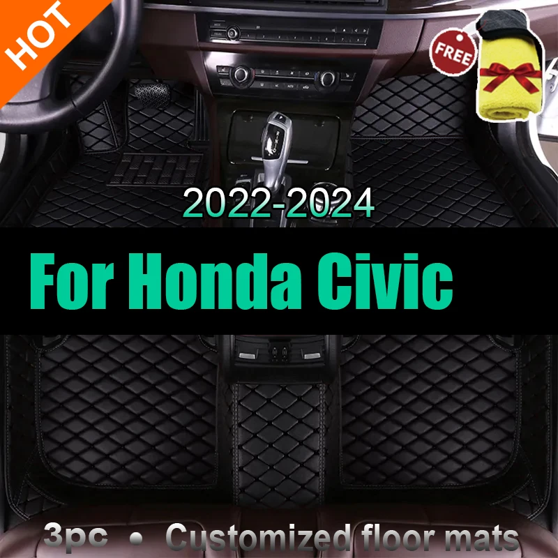 

Автомобильные коврики для Honda Civic 2022, 2023, 2024, коврики, аксессуары для защиты стайлинга, коврики, коврики для ног, автозапчасти, водонепроницаемые чехлы