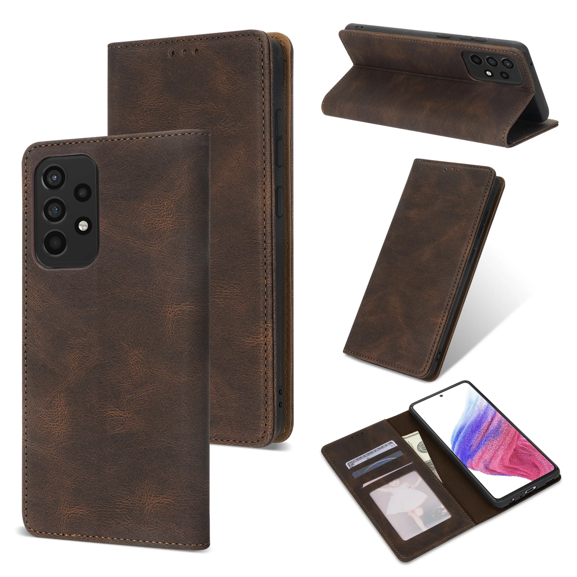Premium Flip Wallet Phone Case with Card Holder and Protective Book Cover Design