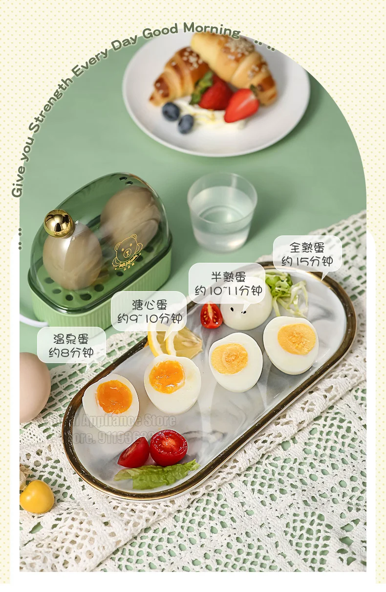 Description Picture 6 of itemPortable Egg Boiler Breakfast Mini Egg Steamer Automatic Power Off Dormitory Mini Egg Steamer Multifunctional Kitchen Appliances