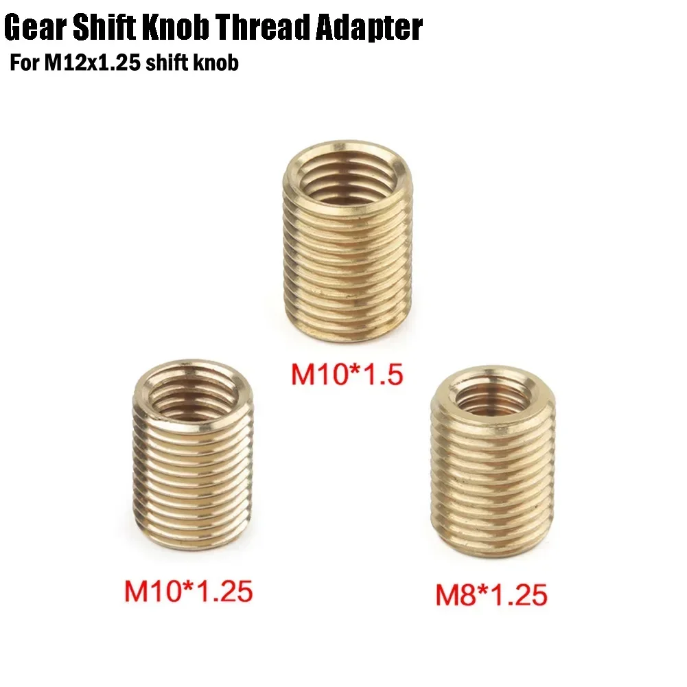 Applicable To M12x1.25 Shift Knob Thread Adapters Shift Flexible Gear Accessories Parts Practical New Gold 3Pc