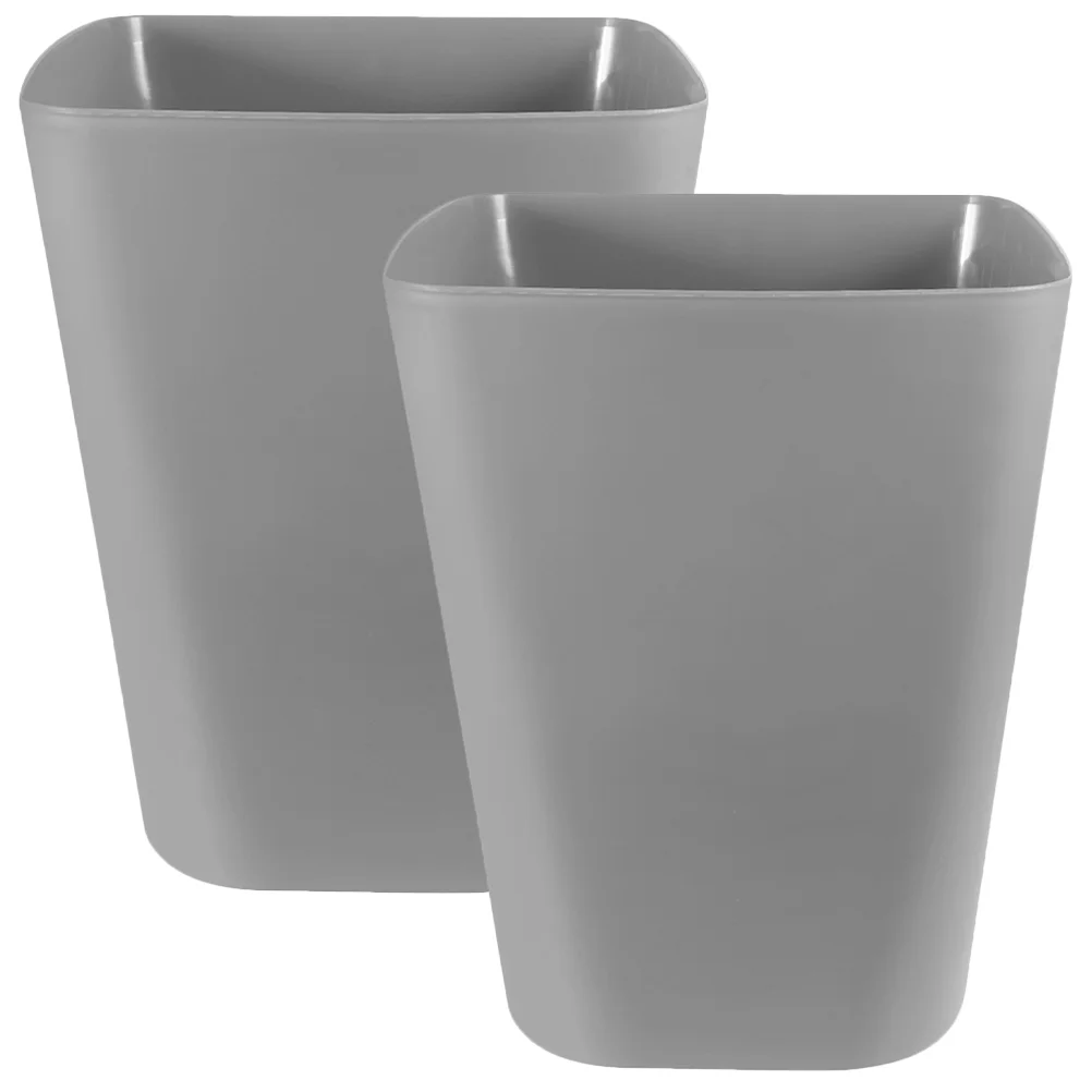 

2 Pcs Plastic Trash Can Garbage Outdoor Large Bin Car Cans Small for Bedroom Wastebasket Office Container