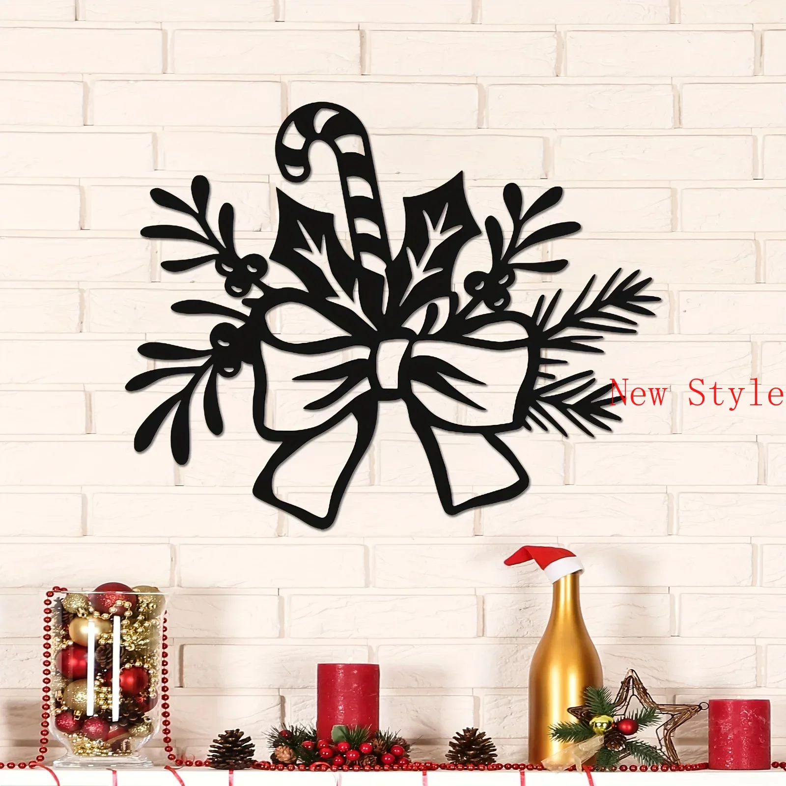 

Christmas Metal Home Decoration Candy Bows Metal Wall Hanging Decor Silhouette Wall Art Christmas Decor Home Decoration