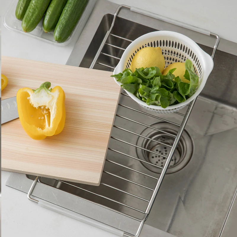 Shimoyama Telescopic Sink Shelf Kitchen Soap Sponge Organizer Holder  Stainless Steel Dish Drainer Rack Kitchen Accessories Tool - Racks &  Holders - AliExpress