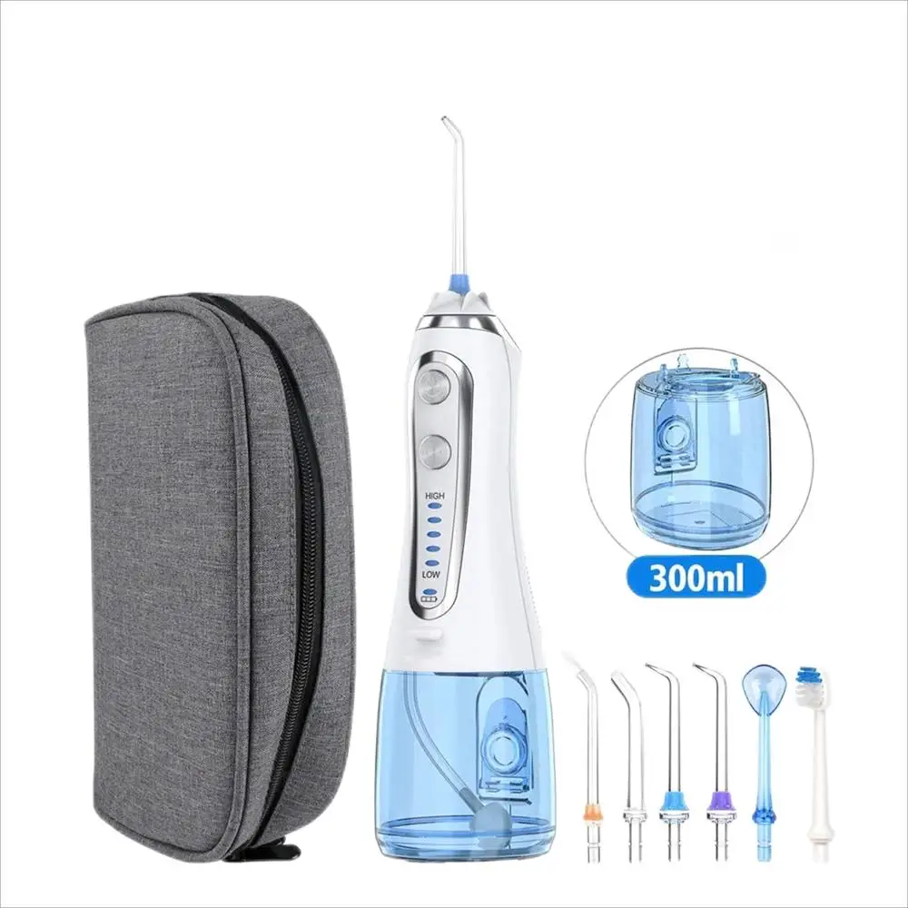 5 Mode Oral Irrigator USB Rechargeable Dental Floss Portable Dental Water Flosser Jet 300ml Irrigator Dental Teeth Cleaner+6 Jet