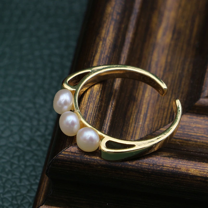 

Женское кольцо с натуральным пресноводным жемчугом, в этническом стиле