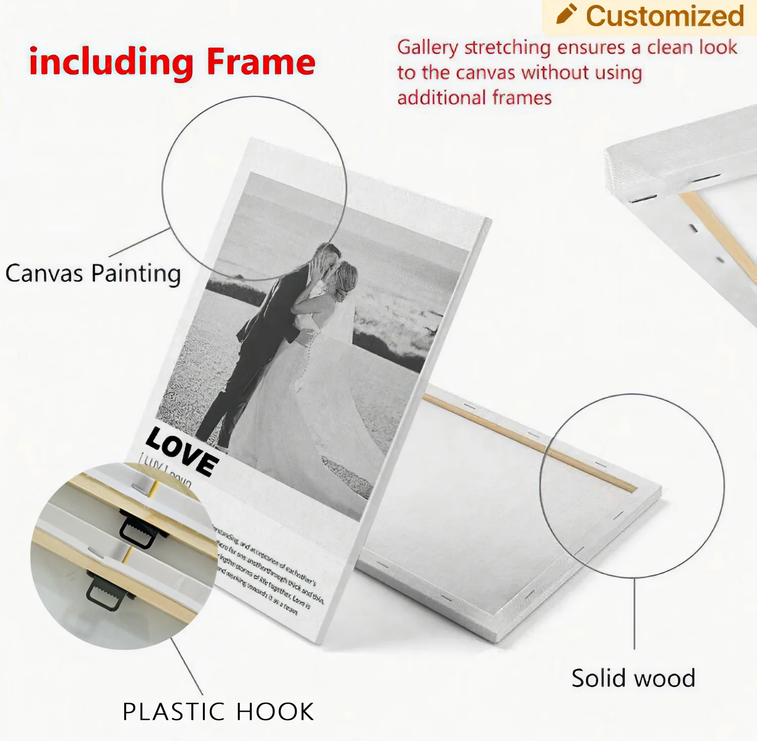 Custom Black & White Framed Canvas Wall Art 6