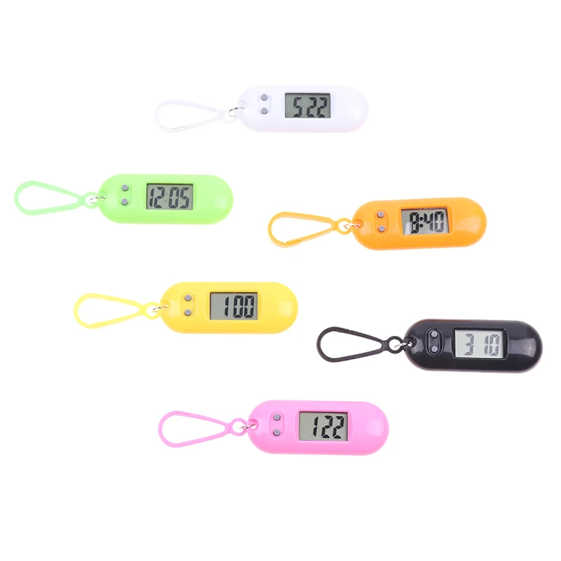 Mini Electronic Student Oval Digital Watch Unisex Student Electronic Clock Keychain Table Time Display Clock Hanging Keychain 3