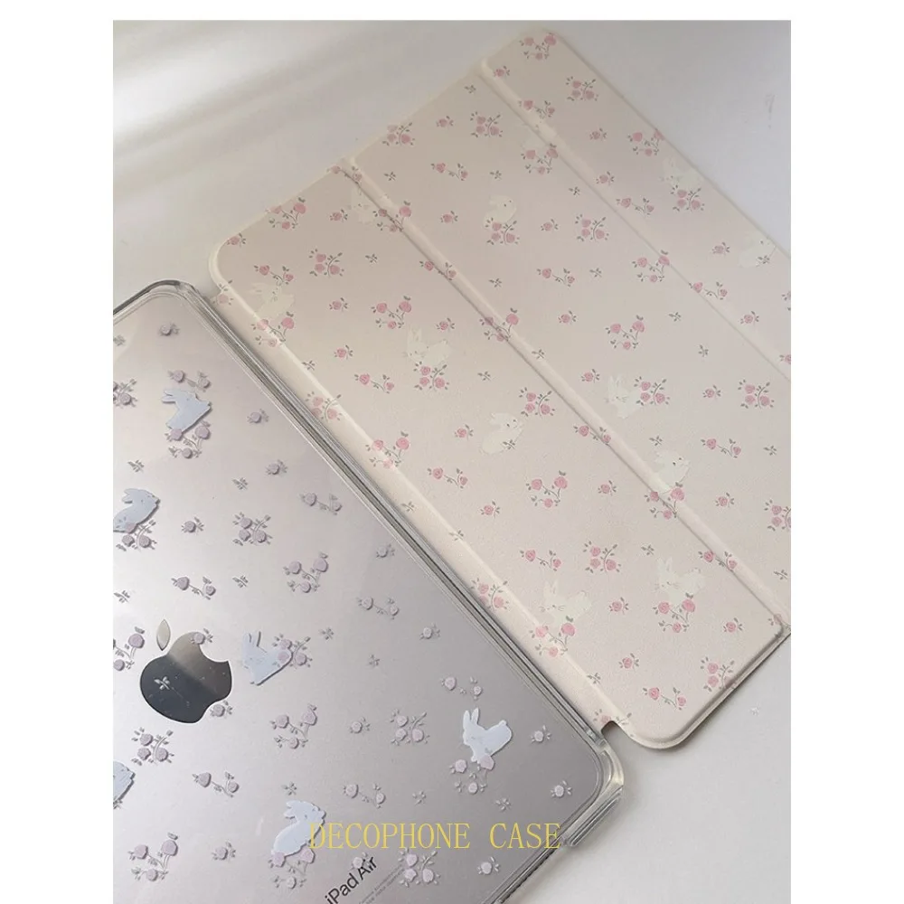 Adorable Rabbit Design Tri-Fold Tablet Case