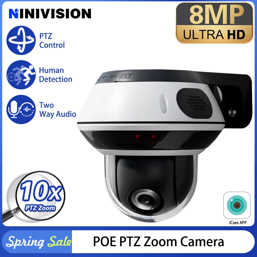 XMEye Pro 4K Surveillance IP Camera POE 10X PTZ Optical Zoom