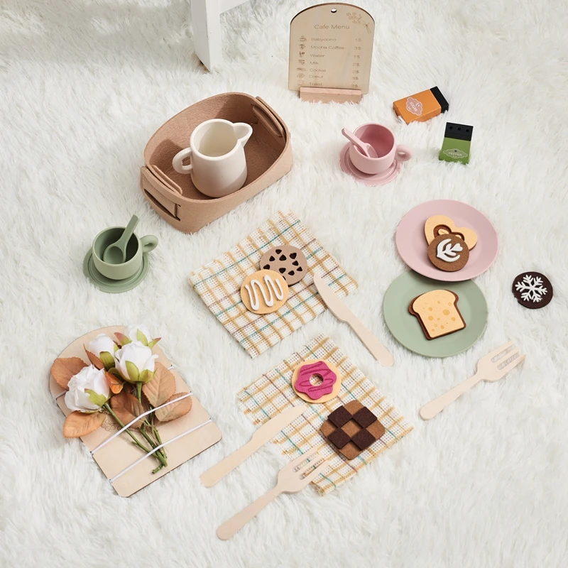 Montessori Nachmittagstee Geschirr Set Kinder Rollenspiel Simulierte Küche Spielzeug Entwickeln Soziale Fähigkeiten Frühe Bildung Spielzeug – Detail 21