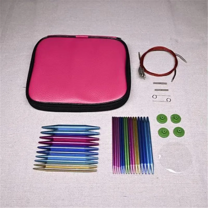 Aluminum Circular Knitting Needle Set With Interchangeable Crochet