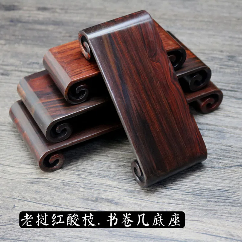 

Wood carved crafts jade jade agate red book volumesolid wood base