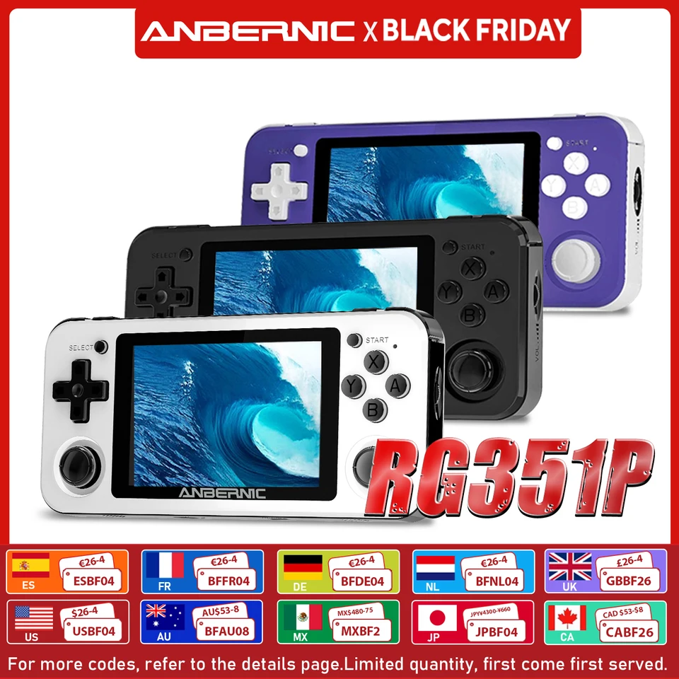 ANBERNIC RG351P Handheld Retro Game Console RK3326 3.5 Inch IPS