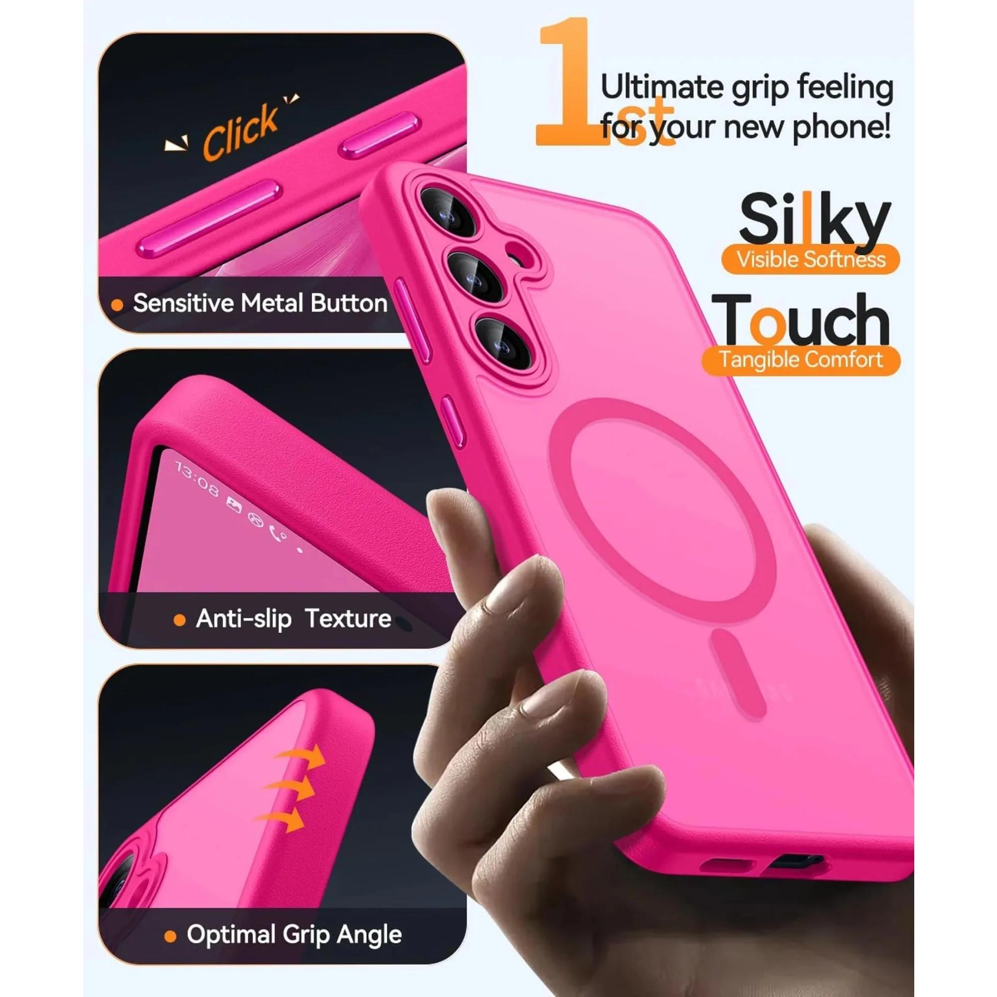 Luxury Matte Translucent Magnetic Wireless Charge Phone Case with Magsafe Compatibility
