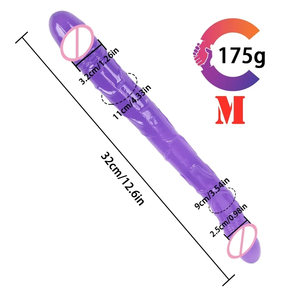 Double head Dildo Long Jelly Realistic Dildo Double Ended Flexible Big Penis for Women Masturbator Sex Toys for Lesbian