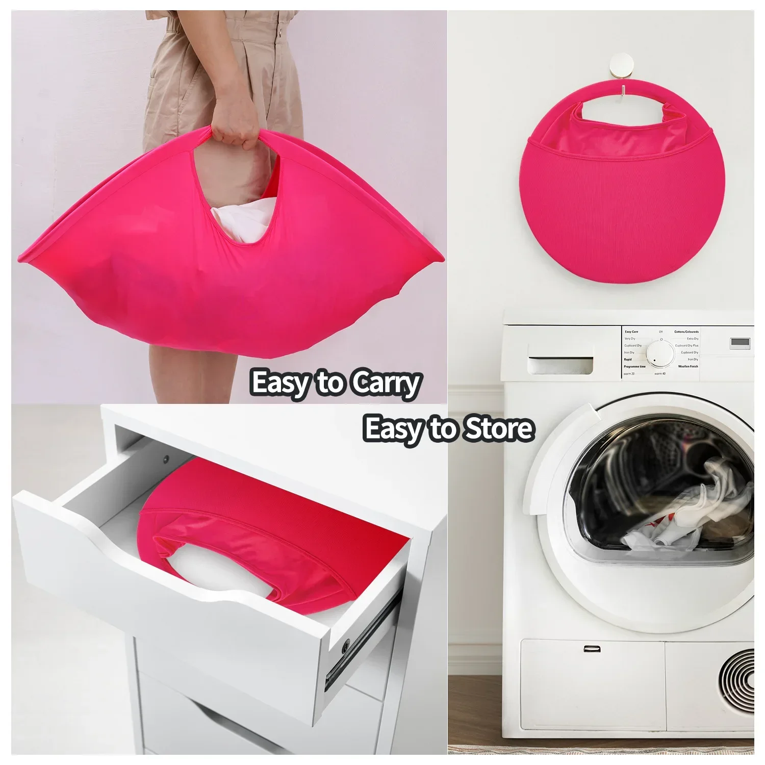 Ins Foldable Laundry Basket Dirty Clothes Basket Bag Laundry Hamper Pop-up Storage Home Bag Container Tools