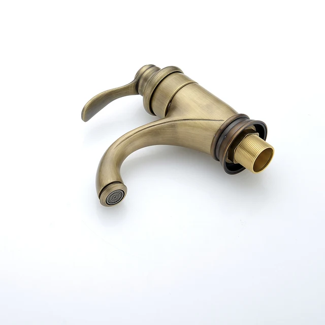 ที่จับเดี่ยวเดี่ยวสไตล์วินเทจอ่างล้างหน้าก๊อกน้ำทองเหลืองโบราณดาดฟ้าติดตั้งห้องน้ำอ่างล้างหน้าก๊อก GZ7203 2