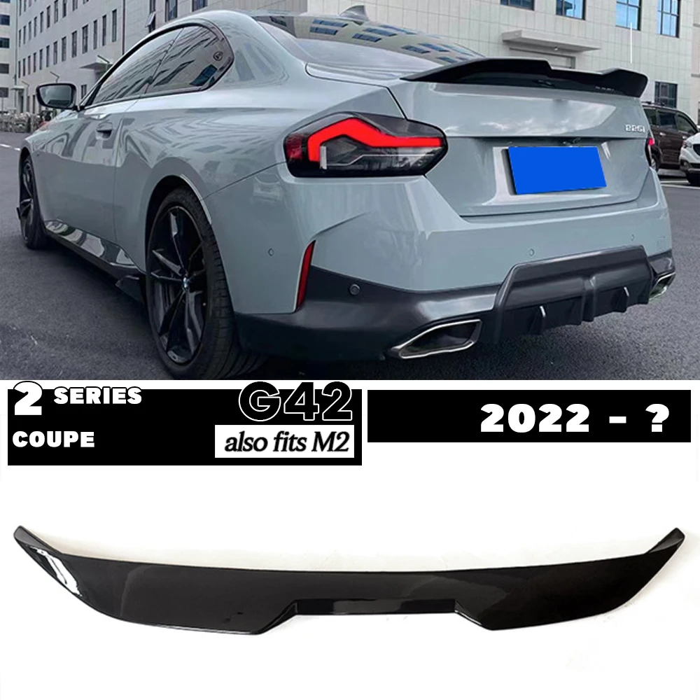 

M2 печатание углеродного волокна блестящий черный задний спойлер для багажника для 2022 + BMW 2 серии 2-дверного купе G42 M2 218i 220i 220d 230i M245i
