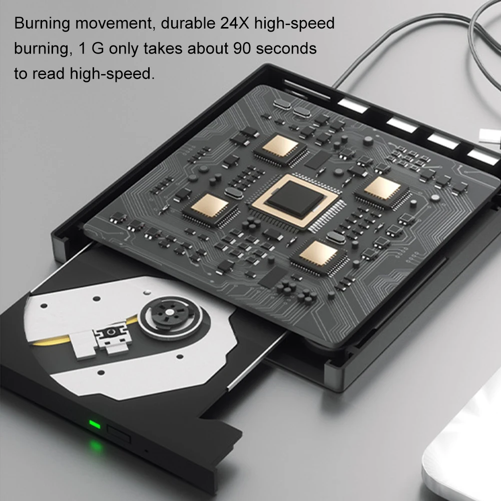 USB 3.0 Type C External Blu-ray Optical Drive CD/DVD/VCD -/+RW Player with SD/TF Card Ports Blu Ray Burner Reader for PC Laptop, external blu ray drive