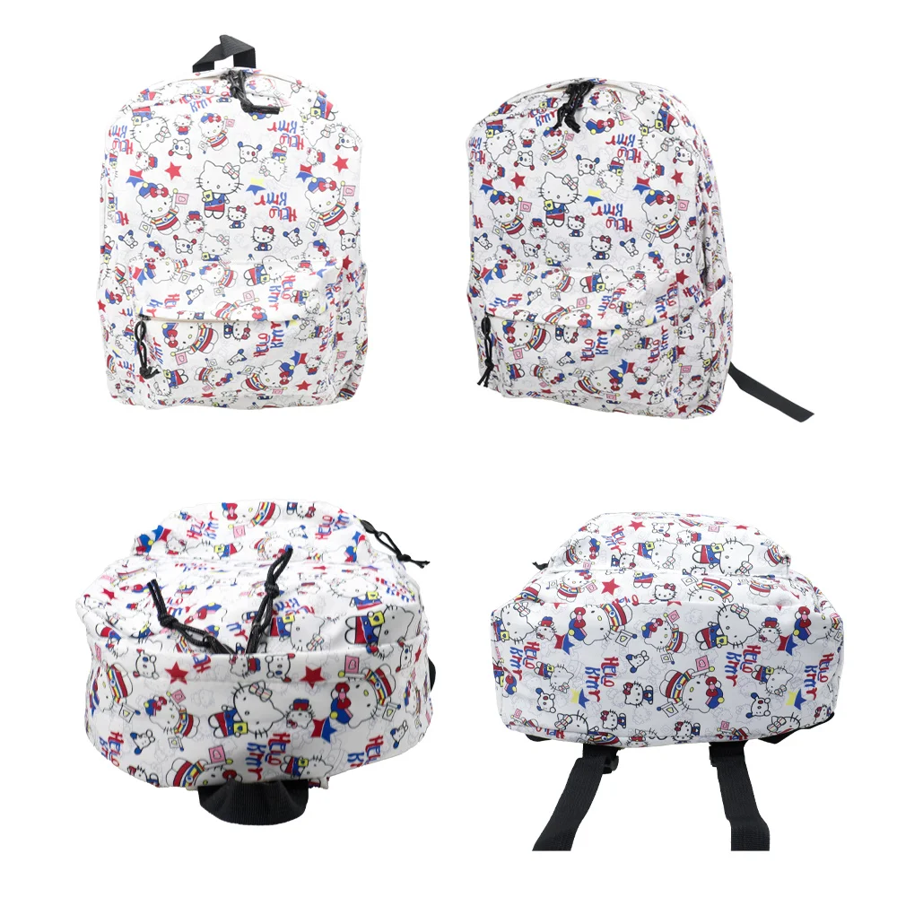 Sanrio KT cat trendy and versatile school bag, graffiti student women's backpack, lightweight and large-capacity backpack