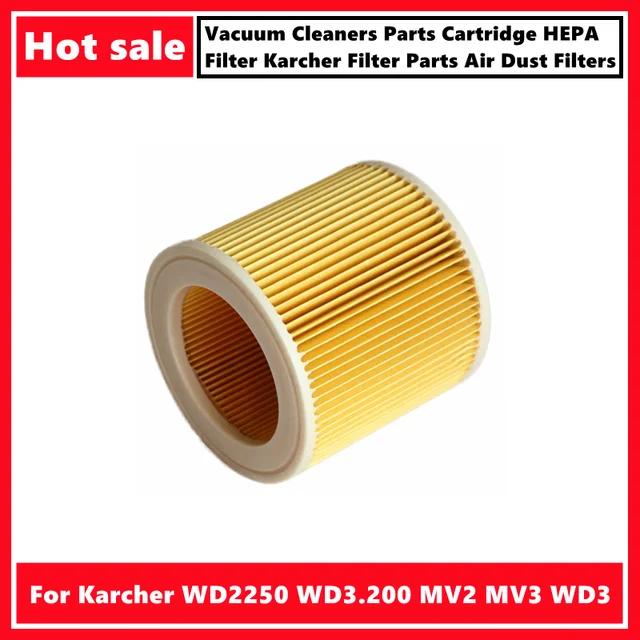 HEPA Filter For Karcher Vacuum Cleaners Parts Cartridge Dust Filters  WD2.250 WD3.200 MV2 MV3 WD3 Karcher Replacement Accessories - AliExpress