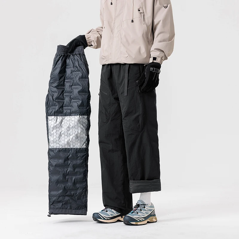 Casual Pants Winter Graphene Down Pants Men Large Pockets