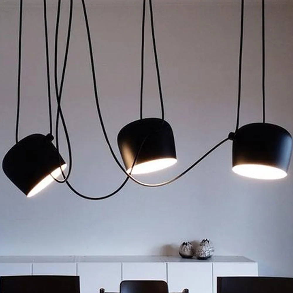Modern Iron Drum LED Pendant Lights Living Room Decor Lighting Kitchen Diningroom Decor Industrial Office Hanging Light Fixtures 5