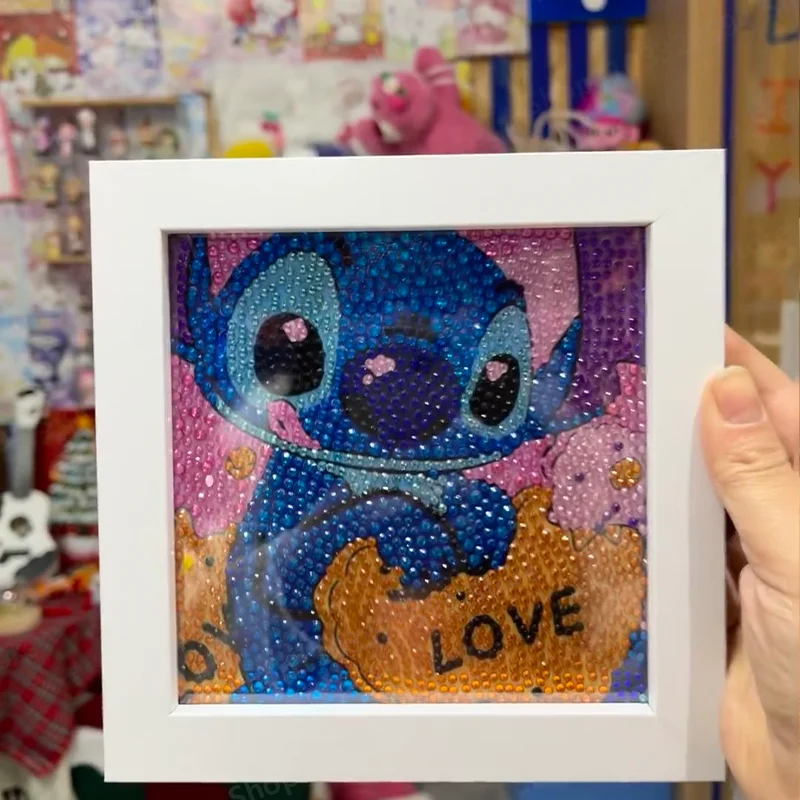 

Disney Stitch Diamond Drawing Cartoon Anime Children's Handmade DIY Round Stick Diamond Embroidery Art Home Decoration Gift