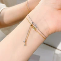 Bracelet solitaire en diamant Moissanite pour femmes, coupe poire/Marquise/coeur, plaqué argent S925, chaîne de poignet en or 18 carats avec certificat 4