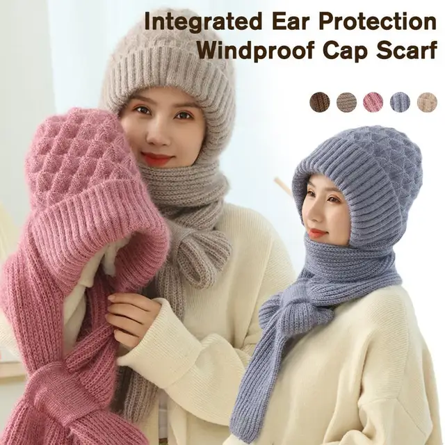 Women's Winter Knitted Hat and Scarf Set