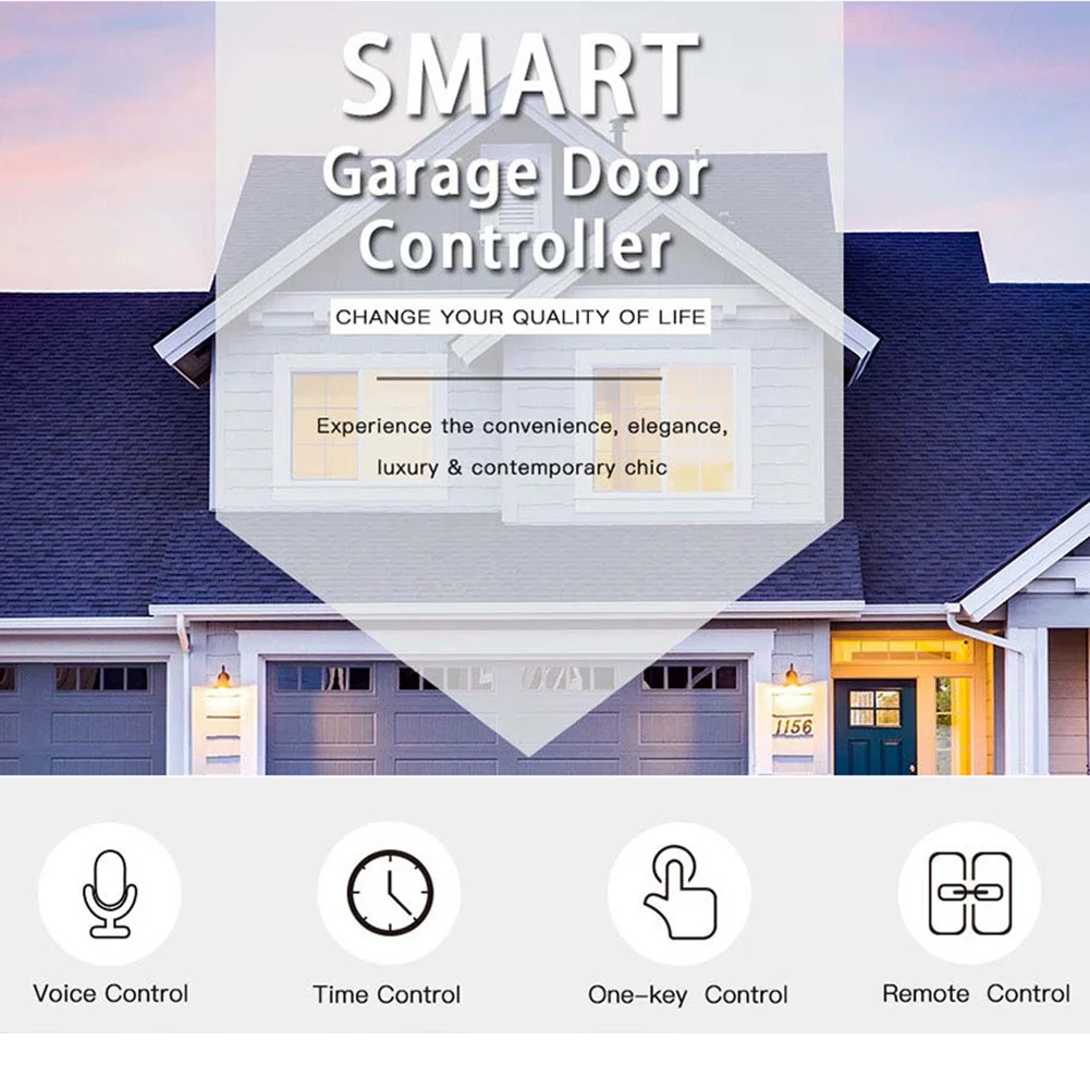 WiFi Switch Smart Garage Door Opener Controller Work with Google Home SmartLife/Tuya APP Control No Hub Require,EU Plug