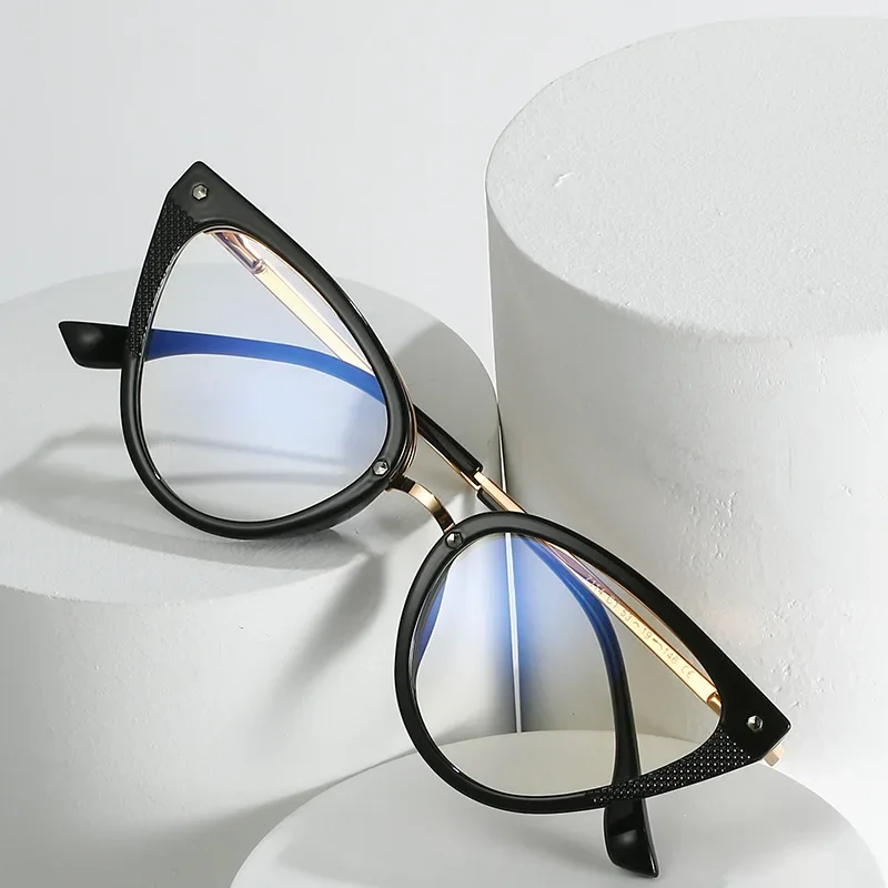 

Anti-blue Light Glasses Women New Fashion Cat Eye Metal TR90 Frame Eyewear Oversized Trending Optical Eyeglasses