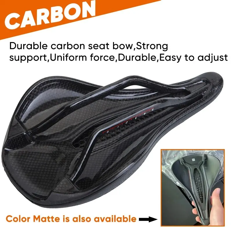 Bicycle saddle BUCKLOS 3D Printed Carbon Saddle MTB Road Bike Seat For Bicycle Hollow Light Weight Bike Seat Cushion Accessories