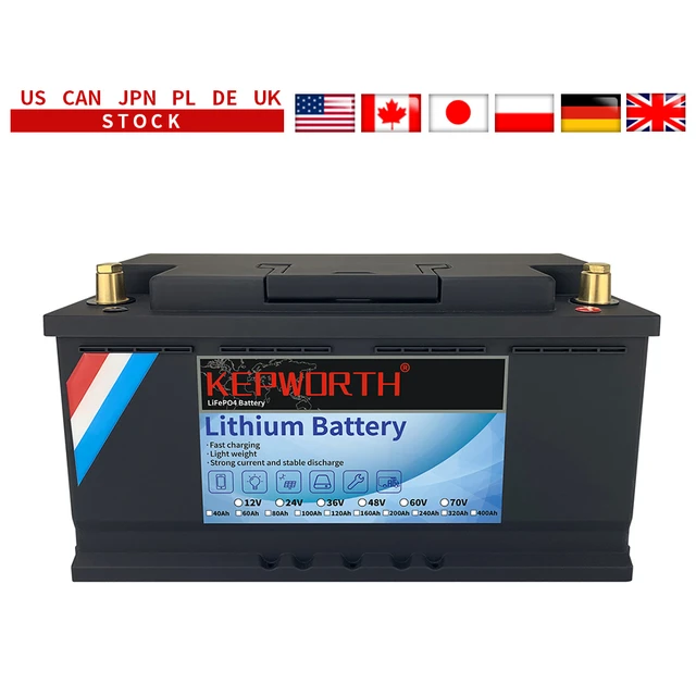 KEPWORTH 12V 60Ah Lithium LiFePO4 Battery Deep Cycle Lithium Iron Phosphate  Rechargeable Battery Built-in BMS, Perfect for RV,Solar,Camping,Backup