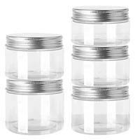 Plastic Jars Empty Makeup Container Clear Bottle For Kitchen Storage Dry Food 200/300/400/500ml PET Container Jars Pot with Lid 2