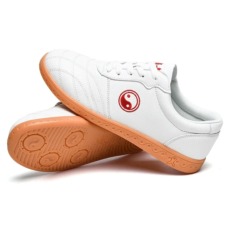 Middle-aged and elderly soft tai chi shoes leather side beef tendon sole anti-slip fitness training tai chi martial arts shoes martial arts shoes