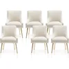Dining Chairs,Modern Living Room Chairs, Velvet Upholstered Dining Room Chairs with Gold Legs,Tufted Accent Chair Set of 6 1