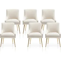 Dining Chairs,Modern Living Room Chairs, Velvet Upholstered Dining Room Chairs with Gold Legs,Tufted Accent Chair Set of 6 1
