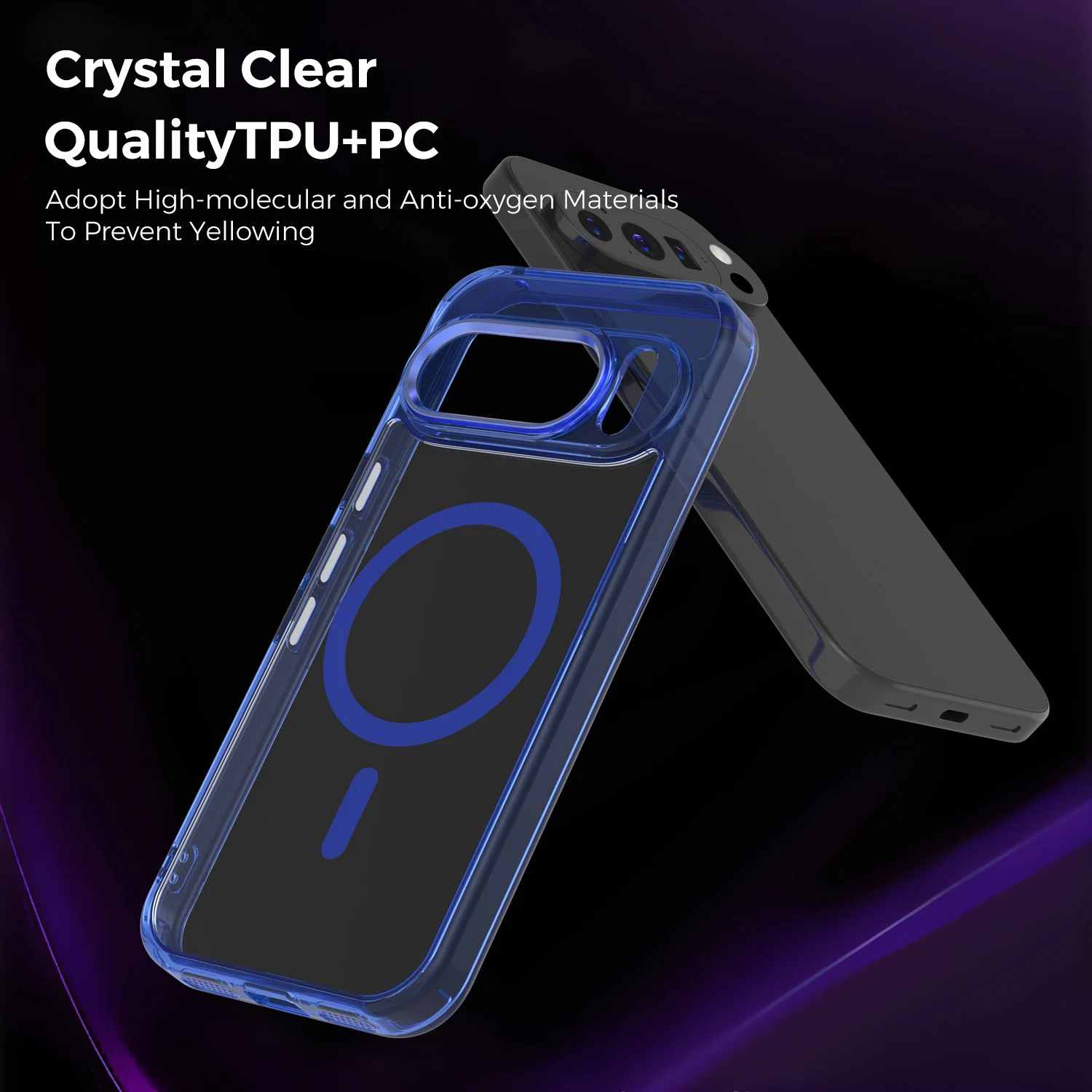 Transparent Magnetic Case with MagSafe for Wireless Charging - Metal Key Cover