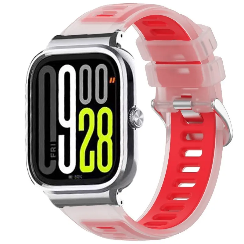 Silicone Band with Metal Frame Smart Watch Protector Case