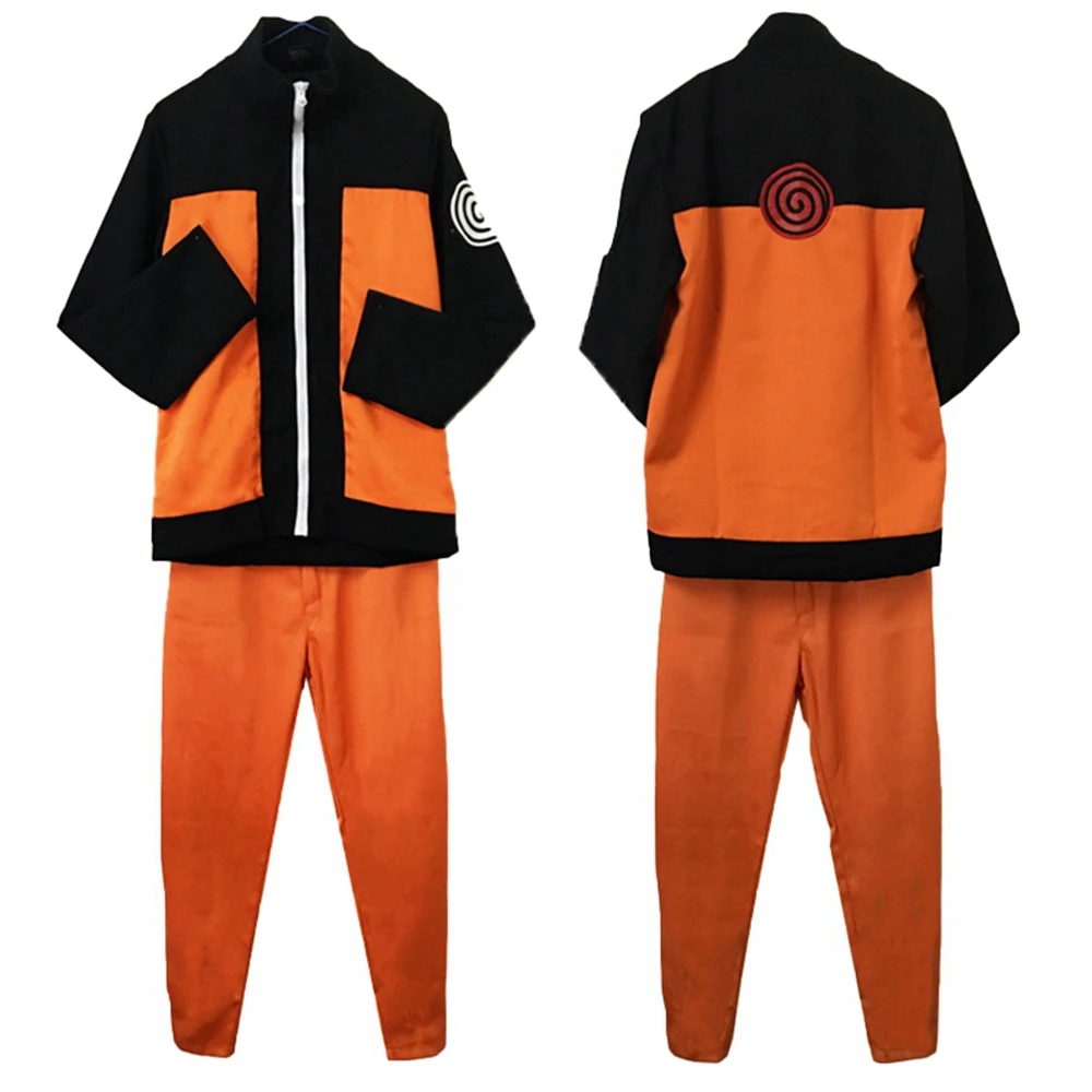 

Anime Uzumaki Cosplay Costume Bags Shippuden Bandage Uniform Orange Casual Jacket Sportswear Halloween Party Yellow Wig