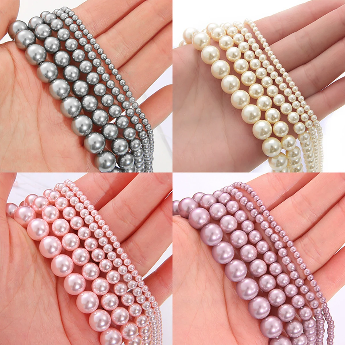 

50-100pcs Glass Pearls, 3-8mm Round Craft Beads Spacer Beads for Jewelry Making, DIY Handmade Bracelet Pearl Necklace Pendant