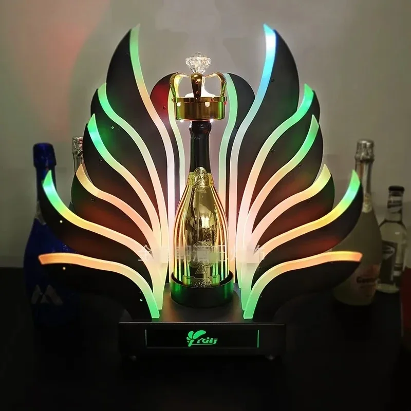 LED Luminous Wine Bottle Holder Rechargeable Champagne Cocktail Whisky Drinkware Holder For Disco Party Nightclub